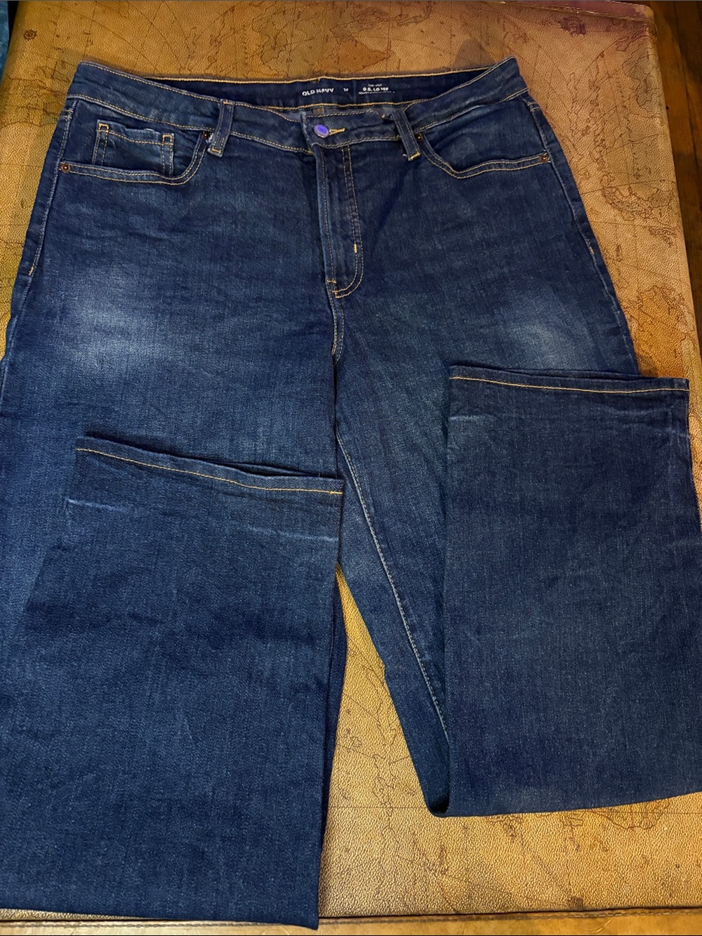 Old Navy Indigo High-Rise Straight Leg Jeans Size 14